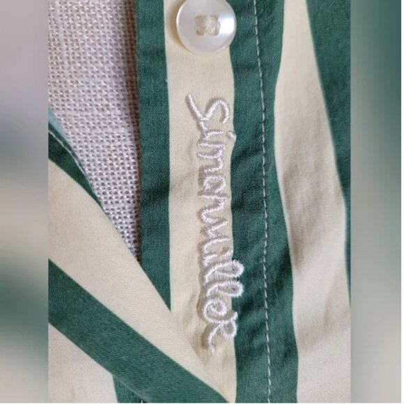 Simon Miller Loch shirt green stripy cut out back size S - Picture 10 of 10